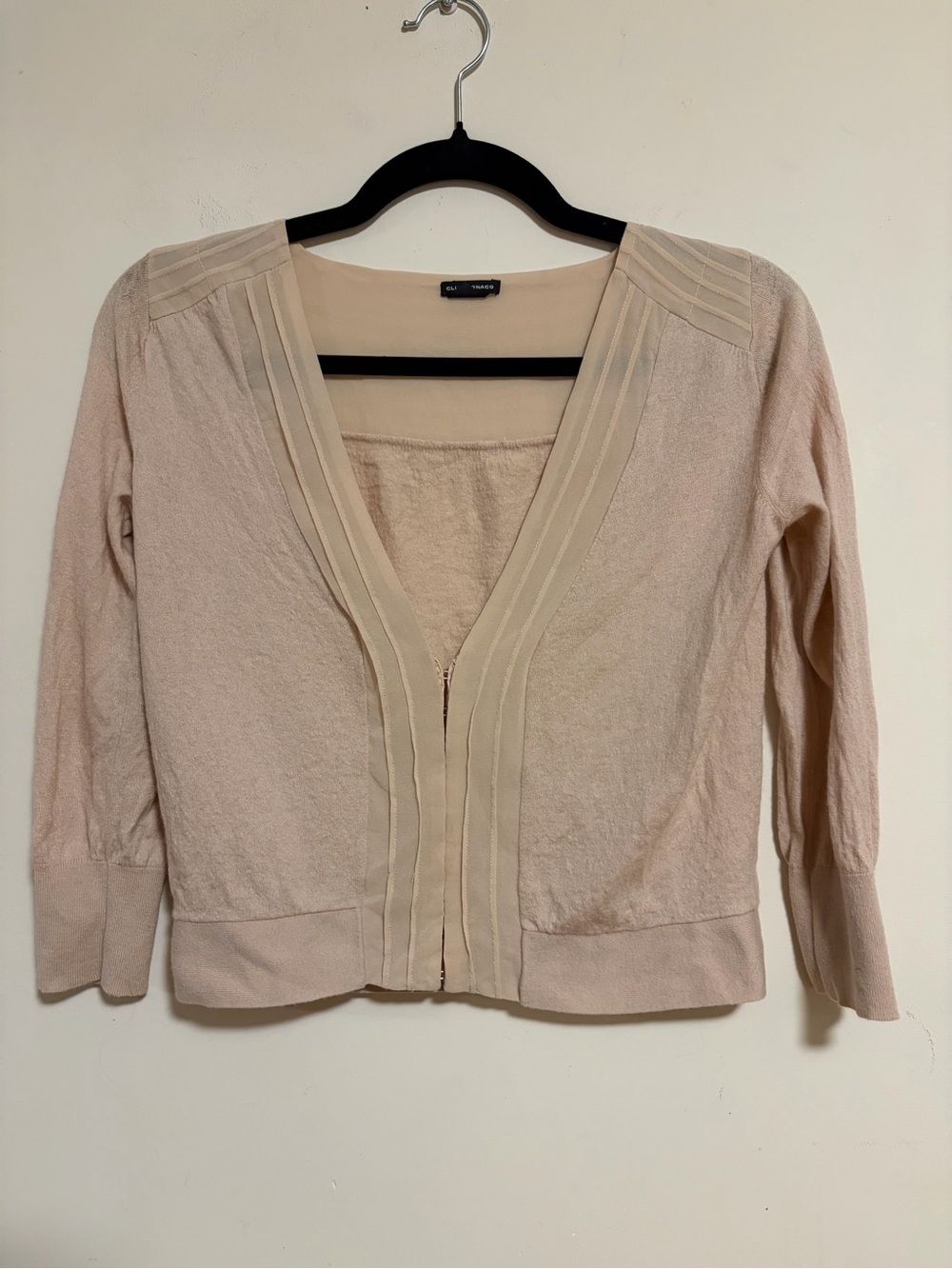 Club Monaco Merino Wool Angora Blend Pleated V-Neck Cardigan XS